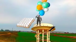 क्या होगा जब  अंडो को बैलून के साथ बानदे/गुबारे vs egg