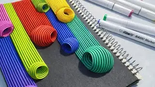This Easy 3D Drawing Illusion with Markers Will Relax Your Mind | Zentangle Art