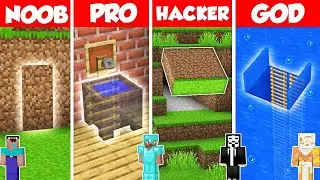 SECRET TRAP BASE HOUSE BUILD CHALLENGE - Minecraft Battle: NOOB vs PRO vs HACKER vs GOD Animation