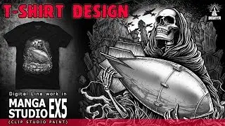 T SHIRT DESIGN (Winya No. 97) Digital drawing in Manga studio or Clip studio paint