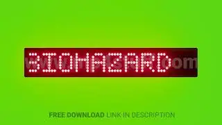 Biohazard Scrolling Red Dot Matrix LED Text Animation on Green Screen Seamless Loop