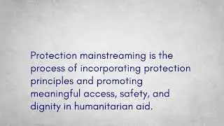 WHAT IS PROTECTION MAINSTREAMING?