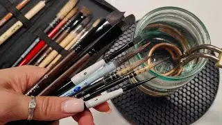 Выравниваем кончик кисти при помощи кипятка