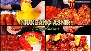 Mukbang ASMR Compilation Eating Spicy Gold Enoki Mushroom | Korean Spicy & Sweet Chicken Yosii ASMR