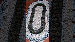 Овальный ковёр из шнура МК #вязаниекрючком #crochet