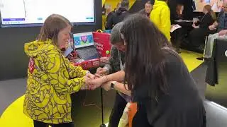 Makey Makey Code-a-Key Backpack Bicycle Pump Project at BETT