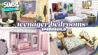FIVE TEEN BEDROOMS SPEEDBUILD (no CC) | The Sims 4