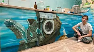 ART SOL Роспись кухонного гарнитура  Подлодка
