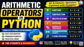Arithmetic Operators in Python | Complete Python Tutorial for Beginners
