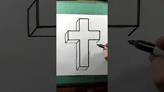Prueba este Dibujo de una Cruz en 3D #dibujo #dibujarfacilmente #arte #drawing #3d