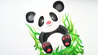 Панда!!🐼  Рисуем вместе с детьми