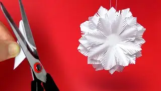 Fluffy Snowflake. How to make paper snowflake from A4. DIY Christmas tree decorations
