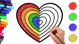 ✏️ How To Draw Easy Glitter Rainbow Heart💖🌈 | Step By Step Fun Toddler Drawing by@ChikiDoodle