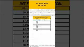 INT FUNCTION IN EXCEL 