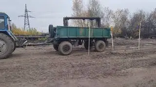 Упражнение "заезд в бокс с прицепом" на тракторе кат. С (МТЗ)