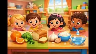 “Food Parts Vocabulary for Kids  Learn Slice, Floret, Clove & Grain  Preschool Learning Fun”