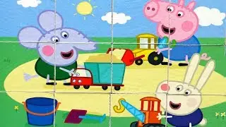 PEPPA and Friends play in the sandbox - Play cubes puzzles for children Peppa Pig