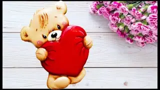 Пряник на 14 февраля. Пряник на 8 марта. Мишка с сердцем. МК