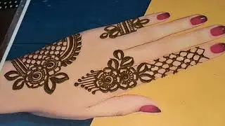 Simple back hand mehndi/back hand henna/simple 2025 mehndi deshign / latest trending easy henna 