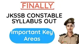 JKSSB ISSUED OFFICIAL SYLLABUS  FOR CONSTABLE| 40 MARKS FOR SPECIALIZATION|#PoliceJobs