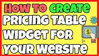 How to Create Pricing Table Widget for Websites