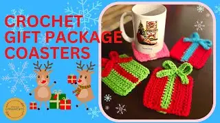 Crochet Gift Box Coasters #decembercrafts2022 @SusanHilesCreates @TurquoiseDreamingSheree