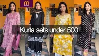 Meesho Haul under 600 || chikankari kurta sets, cotton kurta set, footwear haul || #meeshohaul