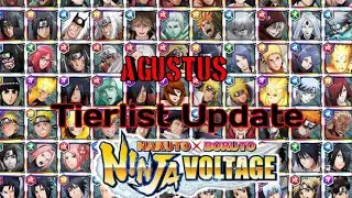 ll update tierlist For Agustus ll Naruto x Boruto ninja voltage