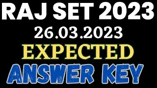 Raj set answer key 2023, Raj set exam 2023