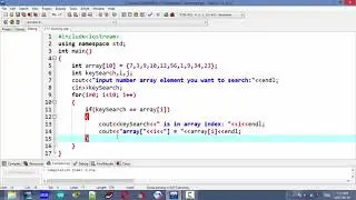 Algorithm to Search Array Element in an Array in C++ program - Data Structure