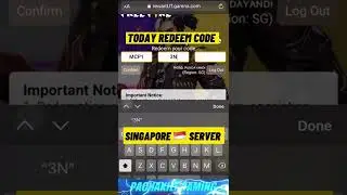 Today Redeem Code MCP Major Season 3 | Singapore 🇸🇬 server #shorts