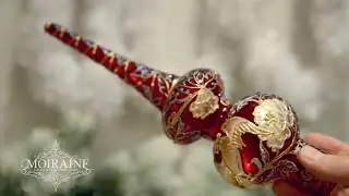 Стеклянная елочная верхушка с витражной росписью