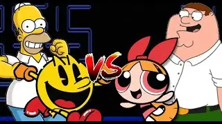 MUGEN Request 525: Pac-Man and RDC Homer Simpson VS MVC Blossom and MVC Peter Griffin