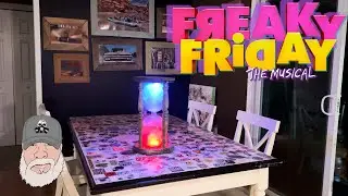 Making the hourglass for the  Freaky Friday the Musical