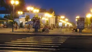 Time Lapse. Panorama Of Night Streets Of City I.. Stock Footage
