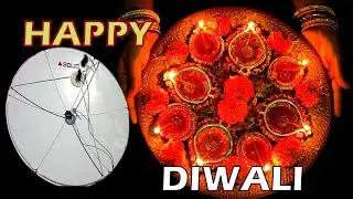 diwali#ajeeshdth#home#northinda Dish antenna decoration || Deepawali || C band dish || Diwali