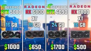 RTX 5080 vs RX 6800 XT vs RTX 4090 vs RX 7800 XT | Test in 6 Games