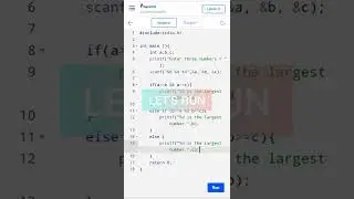 Program to find the largest of three numbers, using else-if in C | #shorts #coding #clanguage