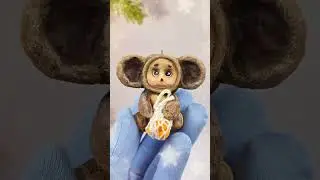 Чебурашка ёлочная игрушк cotton-toys.ru #елочныеигрушки #игрушка #ватныеигрушки #вата #ватнаяигрушка