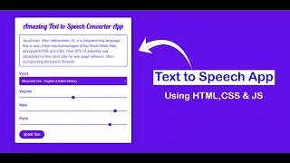 Text to Speech Converter | Vanilla JavaScript Project