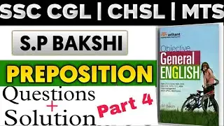 Preposition from S.P. Bakshi for SSC CHSL/MTS 2022 | Questions+Concepts | Part 4