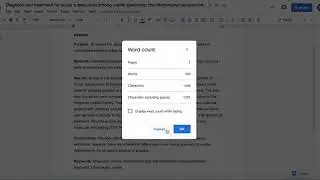 Word count on Google Docs