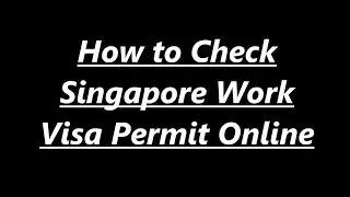 How to check Singapore Work Permit Status Online