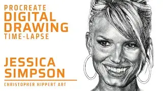 Drawing Jessica Simpson | Time-Lapse Portrait Drawing of Jessica Simpson | Procreate Drawing