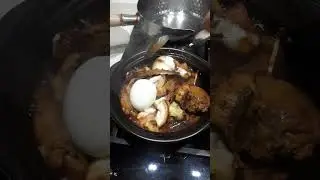 Chicken adobo with mushroom and boiled egg #shorts
