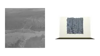 A moving wall that reacts to real-time videos of water