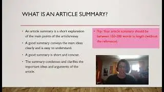 What is a journal article summary?