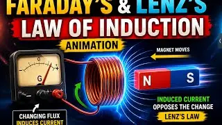 Faraday’s Law & Lenz’s Law Explained with Animation: Electro Magnetic Theory 