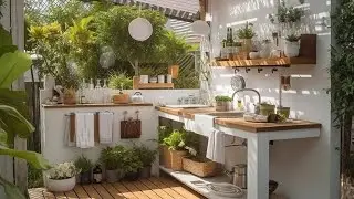 Inspirasi Dapur Cantik Outdoor Menyejukkan Mata | Dekorasi Rumah Minimalis #homedecor
