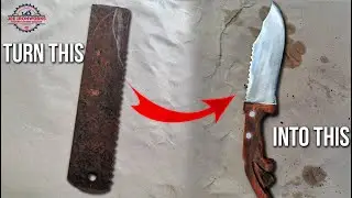 I Turn Old Rusty Hand Saw into Small Hunting Knife | Aurora PH #huntingknife #knifemaking #ironwork